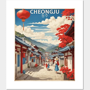 Cheongju South Korea Travel Tourism Retro Vintage Posters and Art